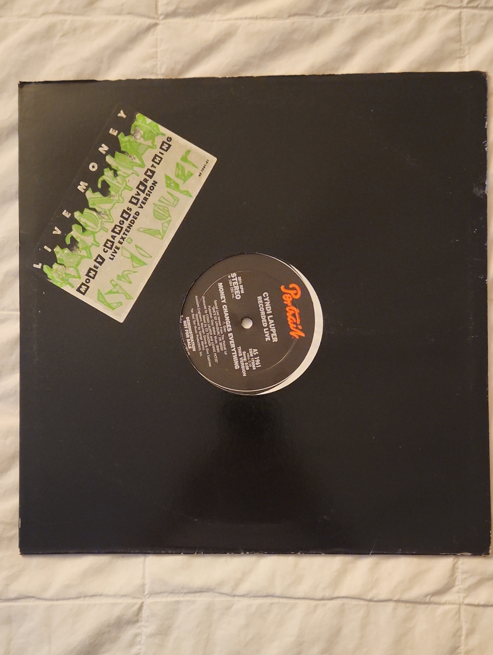 Cyndi Lauper 12" Single DJ COPY Money Changes Everything LIVE Unplayed NM